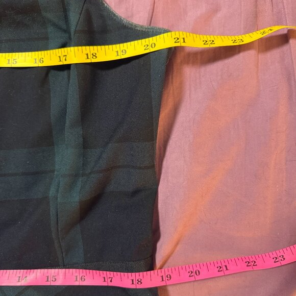 Ann Taylor Loft blue green black plaid tartan sleeveless dress size 16 - Picture 6 of 11